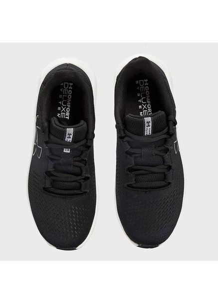 Женские спортивные кроссовки 3026523-001 черного цвета для бега Under Armour Charged Pursuit 3 BL чёрно-белые демисезоны (364988986)