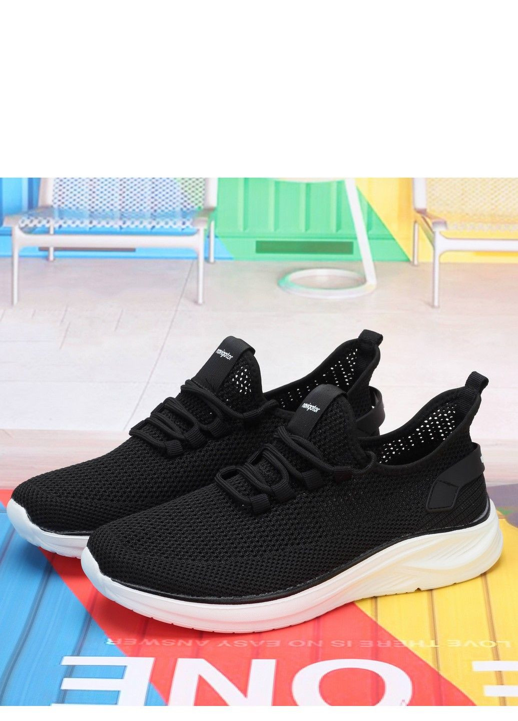 Чорно-білі всесезон текстильні кросівки an6031-1 Navigator