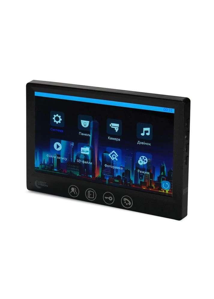 Відеодомофон 7" AMSTERDAM FHD Black (82-00205) Light Vision (382242054)