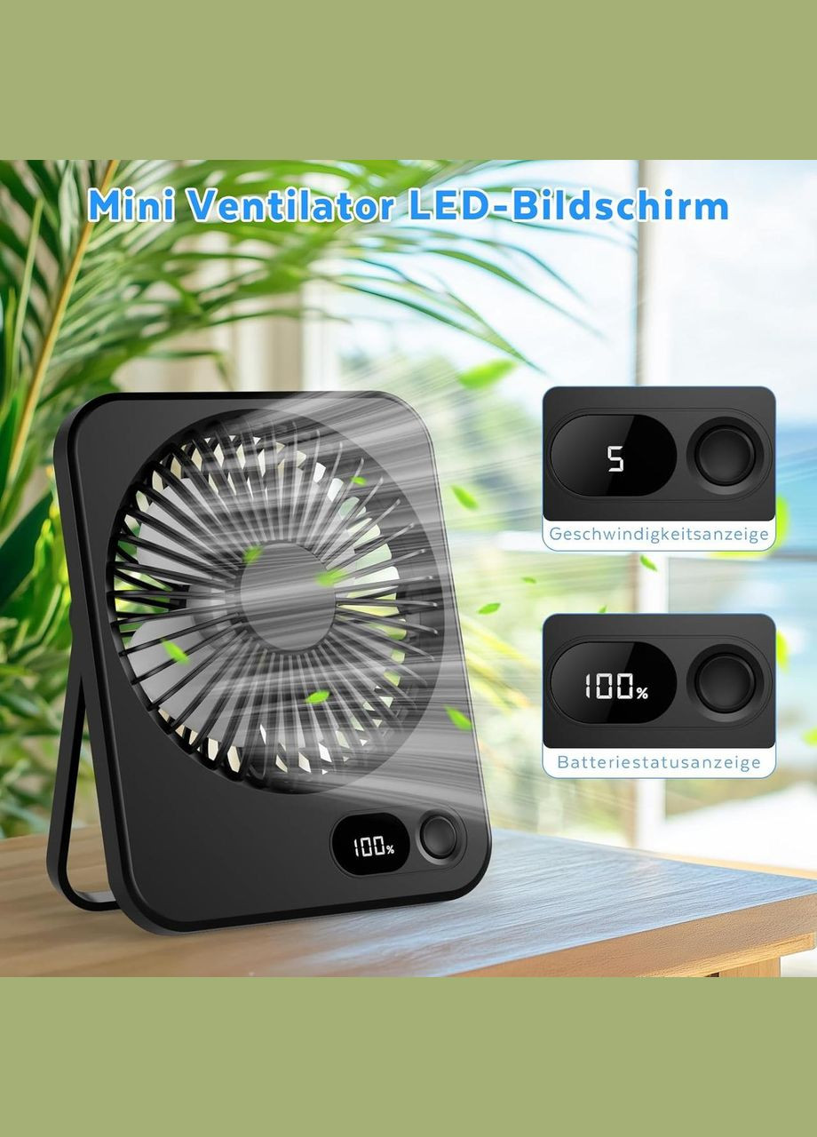 Вентилятор настольный аккумуляторный USB с дисплеем, портативный бездротовой Hofmy Po Fanu (351563223)