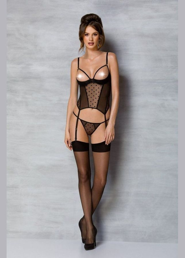 Корсет MARINA CORSET, XXL/XXXL, black, з відкритими чашками Passion (369951387)