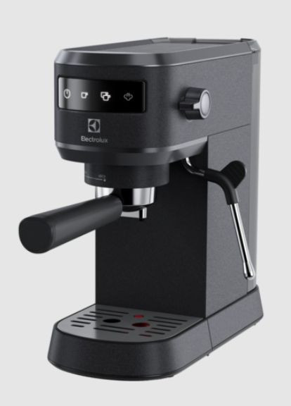 Кофеварка рожковая, 1л, молотая, ручной капуч, LEDдисплей, подогрев чашек, черный Electrolux (314778665)