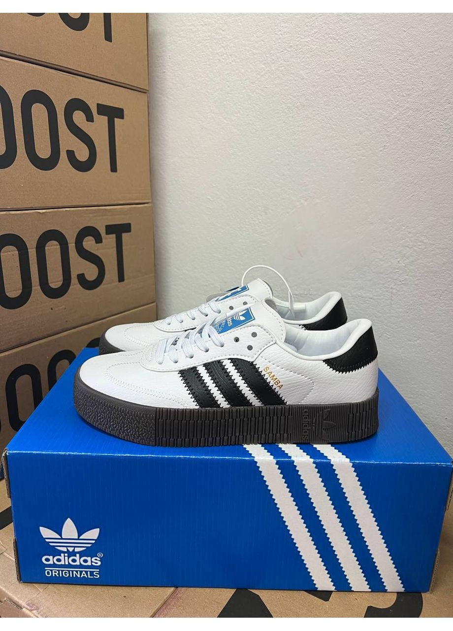 Черные демисезонные кроссовки мужские adidas samba white black адидас самба No Brand