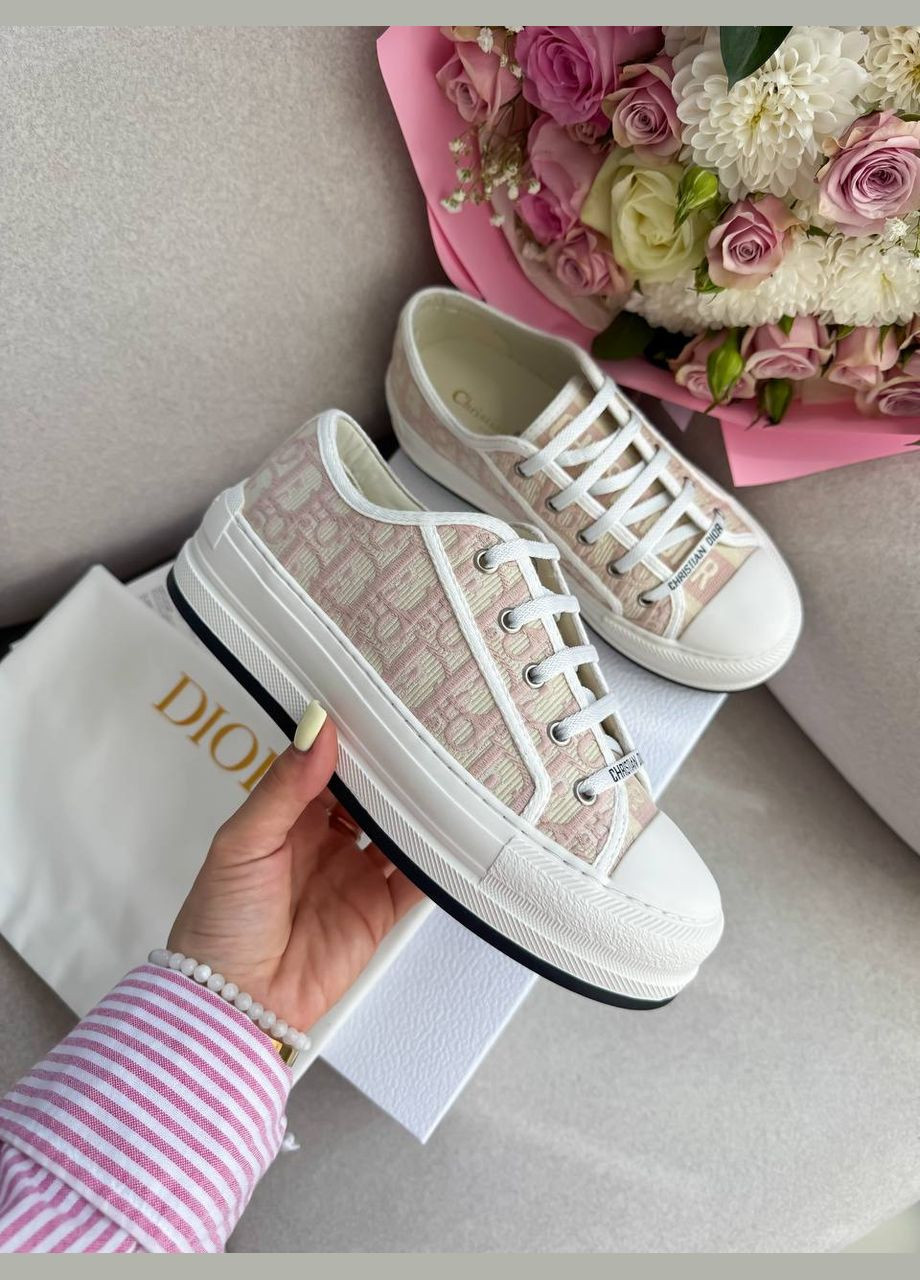 Кросівки жіночі Christian Dior Walk'n'Dior white beige | Діор білі бежеві No Brand білі демісезони (347223375)