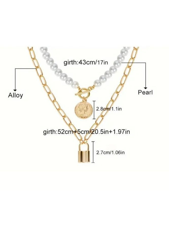 Кольє двошарове з кулонами No Brand (362947753)