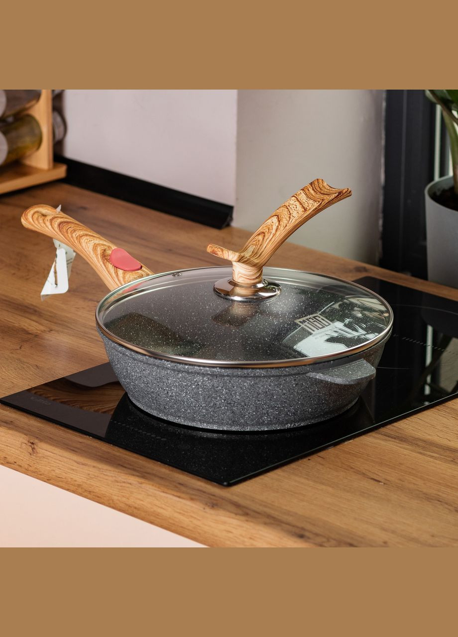 Сковорода універсальна алюмінієва 28 см зі знімною ручкою, сірий MGC (322771177)