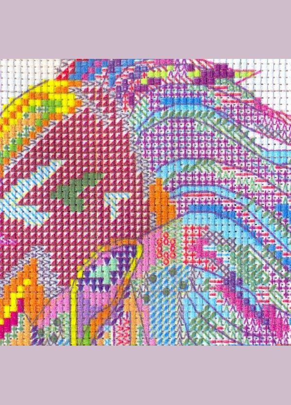 Набір для вишивання за нанесеною на канву схемою "Rainbow Horse". AIDA 14CT printed,31*37см Joy Sunday (313613683)