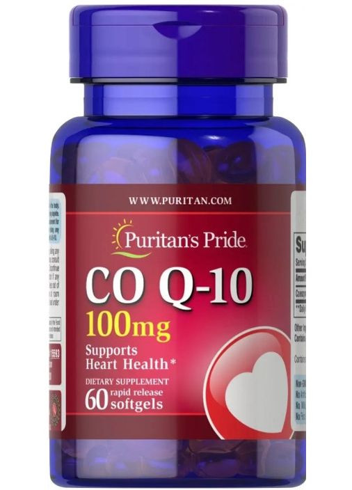 Коэнзим Q-10 для сердца Co Q-10 100 мг 60 гел капс Puritans Pride (357342785)