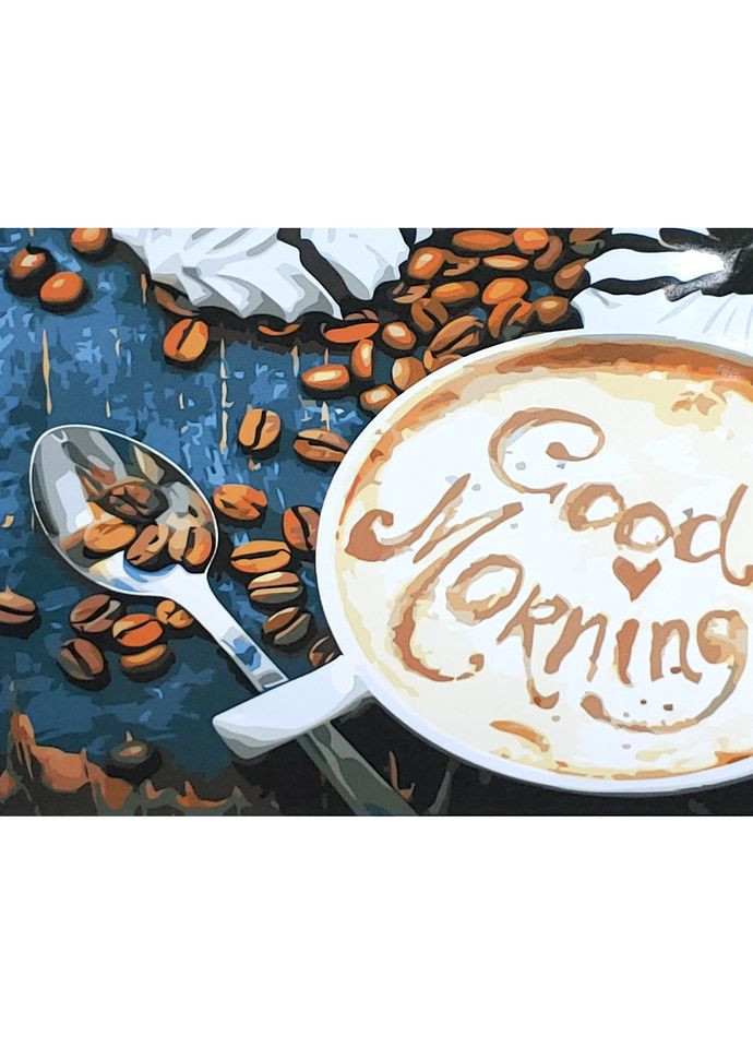 Картина за номерами для дорослих Кава Good Morning акрилова для творчості см Strateg (362419852)