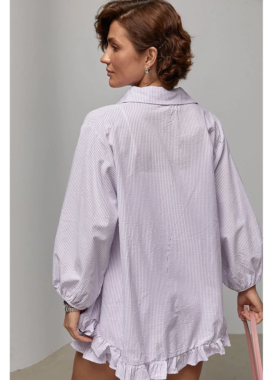 Полосатый костюм из свободной рубашки и шорт Lurex (397112116)