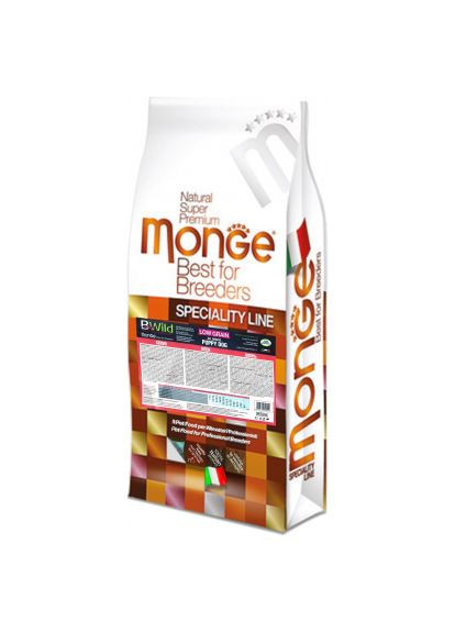 Сухий корм для собак Dog Bwild Low Grain Puppy&Junior оленина 15 кг (8009470056014) Monge Dog Bwild Low Grain PuppyJunior оленина 15 кг (370016005)