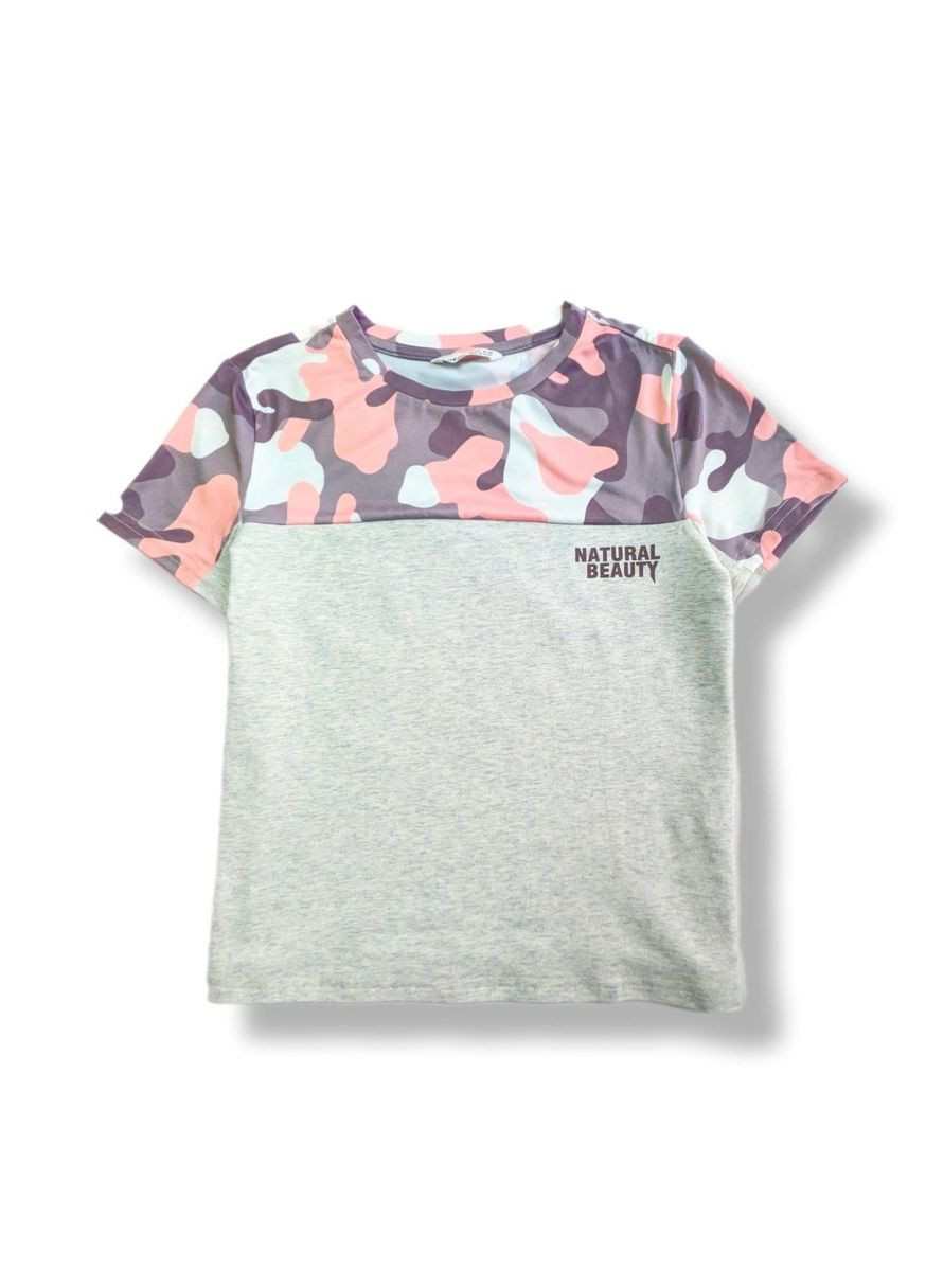 Бесцветная летняя футболка детская SHEIN