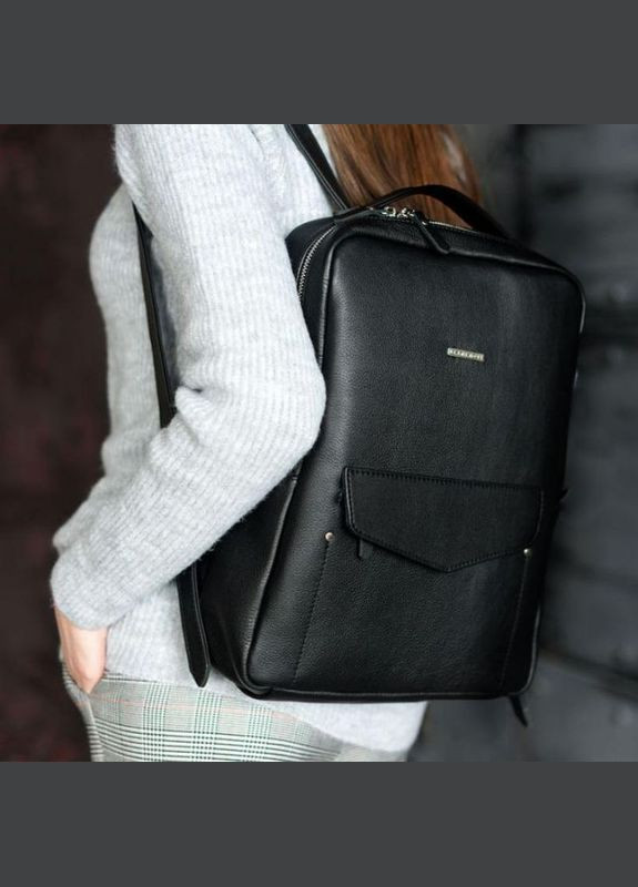 Рюкзак жіночий шкіряний на блискавці Cooper Чорний BlankNote (301871673)