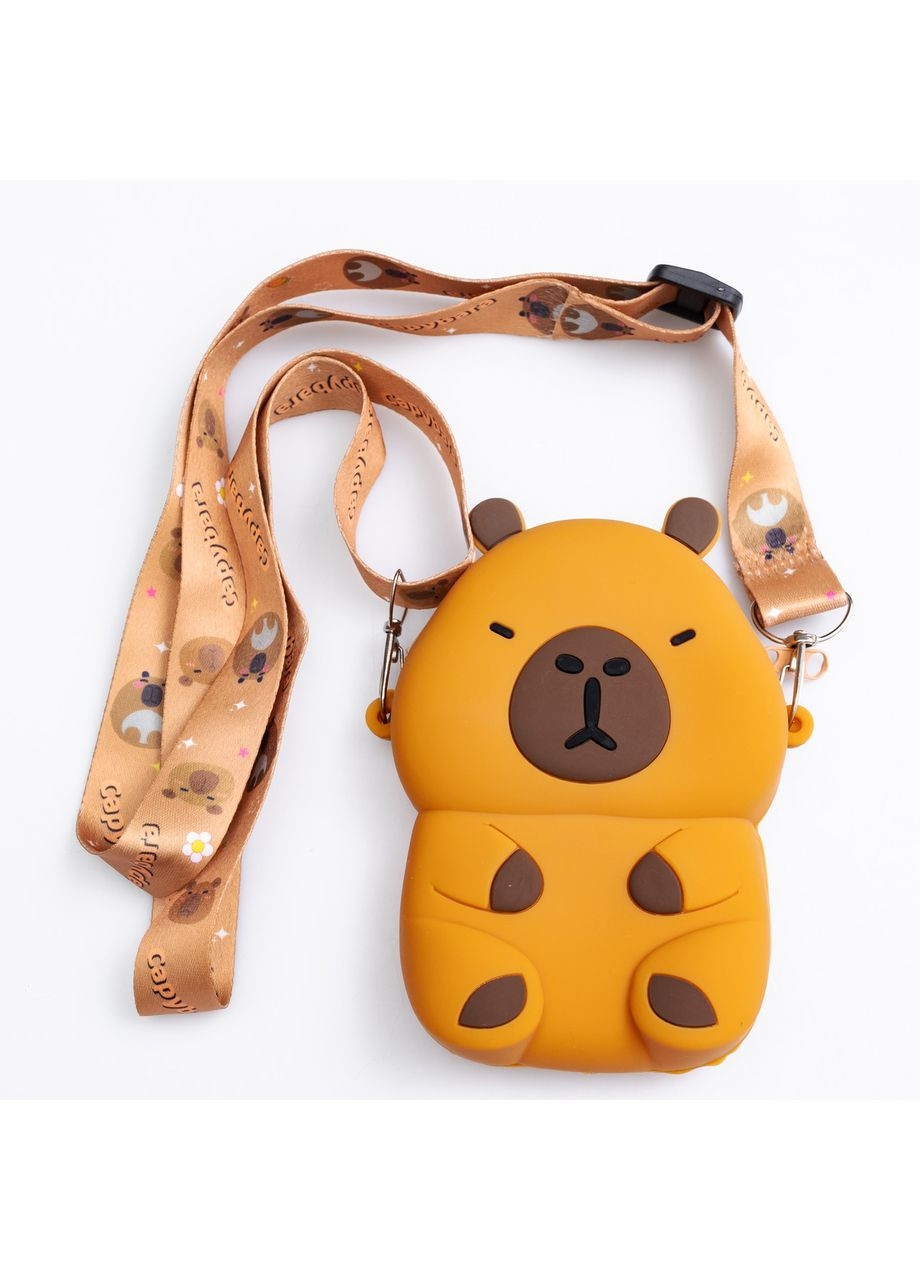 Дитяча силіконова сумка Капібара 13×9×3 (см) через плече Коричневий HP-55-3BR Yiwu (370801193)