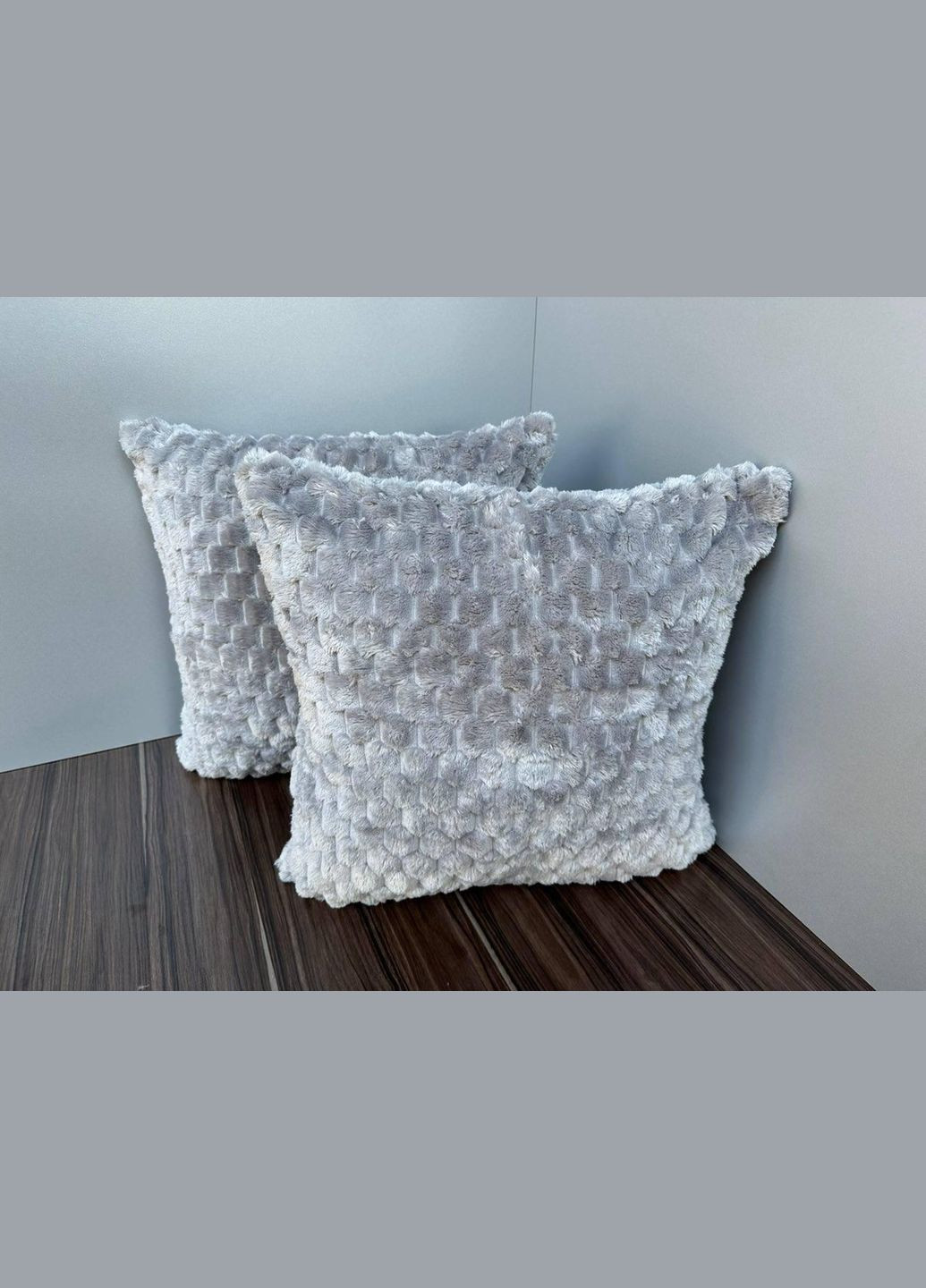 Декоративні подушки для вітальні плюшеві Світло-сірий (П4-puduska-navolochka-005-02) No Brand (306634033)