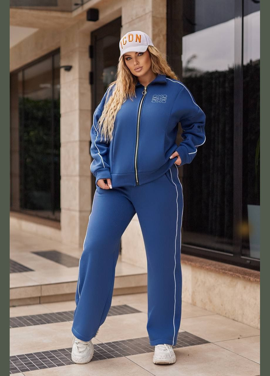 Женский теплый прогулочный костюм двойка цвет джинс New Trend (304991098)