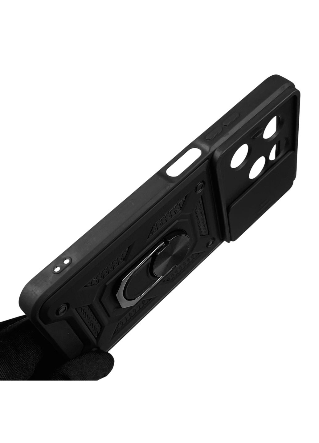 Чехол для Hot 40i (X6528B) бронированный с кольцом со шторкой на инфиникс хот 40ай чёрный rg1 Infinix (366235225)