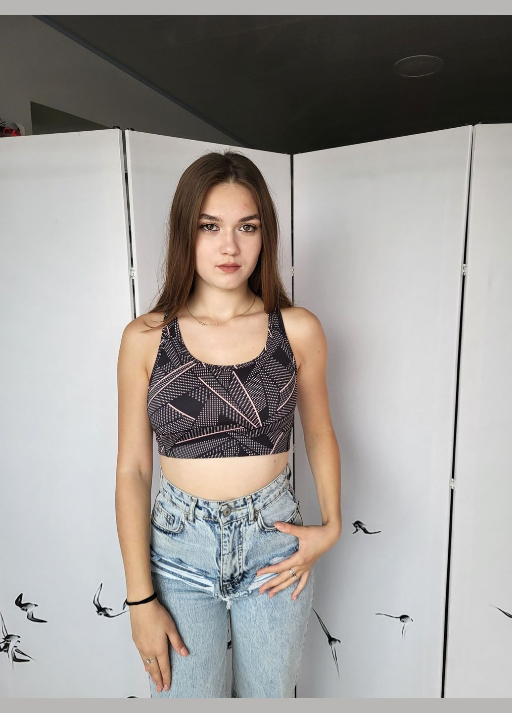 Топ женский спортивный в абстрактный принт H&M (314826756)