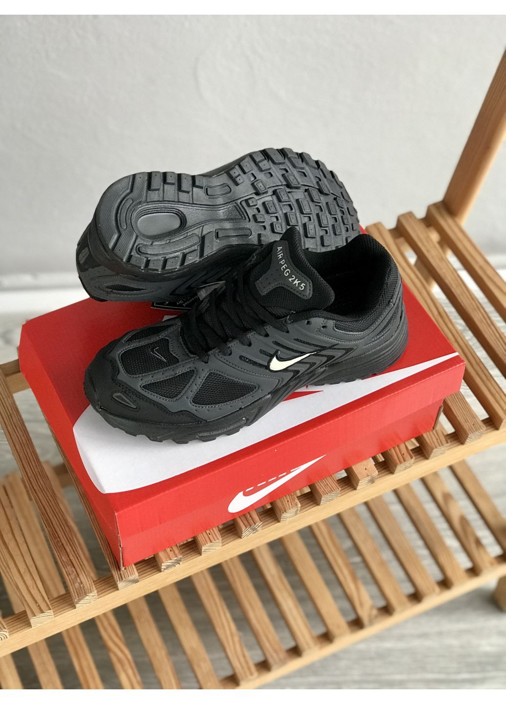 Темно-сірі Осінні кросівки чоловічі nike air pegasus 2k5 dark gray gore-tex | найк аір пегасус 2k5 термо темно-сірі No Brand