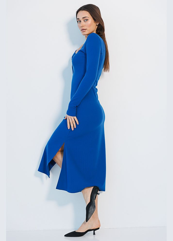 Синя трикотажне плаття в рубчик Arjen