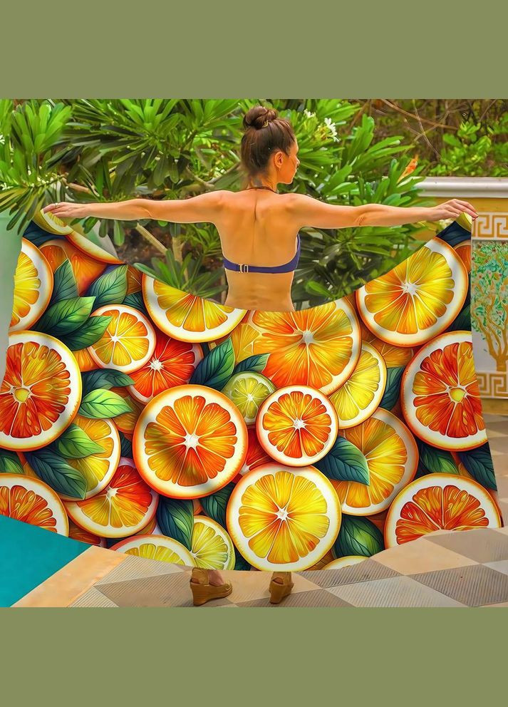 Парео пляжне з 3D принтом Citrus Glow 31038 120х150 см FlexDress (336873908)