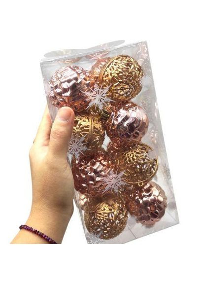 Новорічні прикраси, 16 штук, кульки, D=6 см, у слюді МІС (365812852)