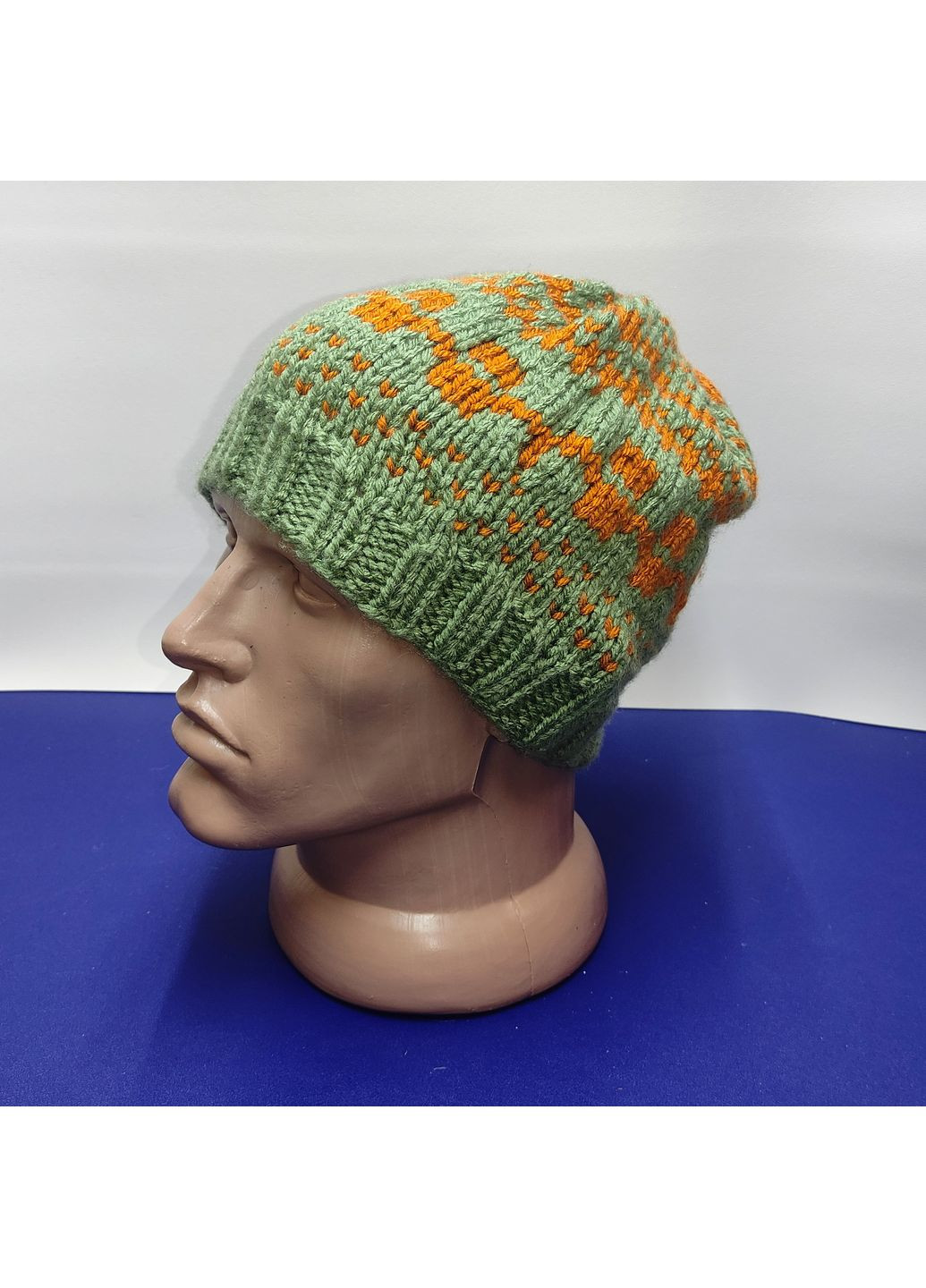 Шапка біні "Даллас" з визирунком, для чоловіків, ручна робота від, 50-58 см, мікс PRIGRIZ (369165089)