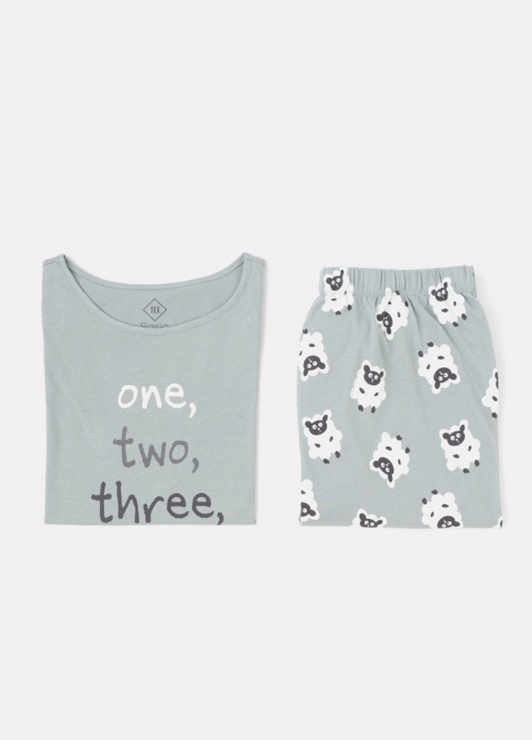 Оливкова всесезон жіноча піжама. бавовна футболка + штани Tex