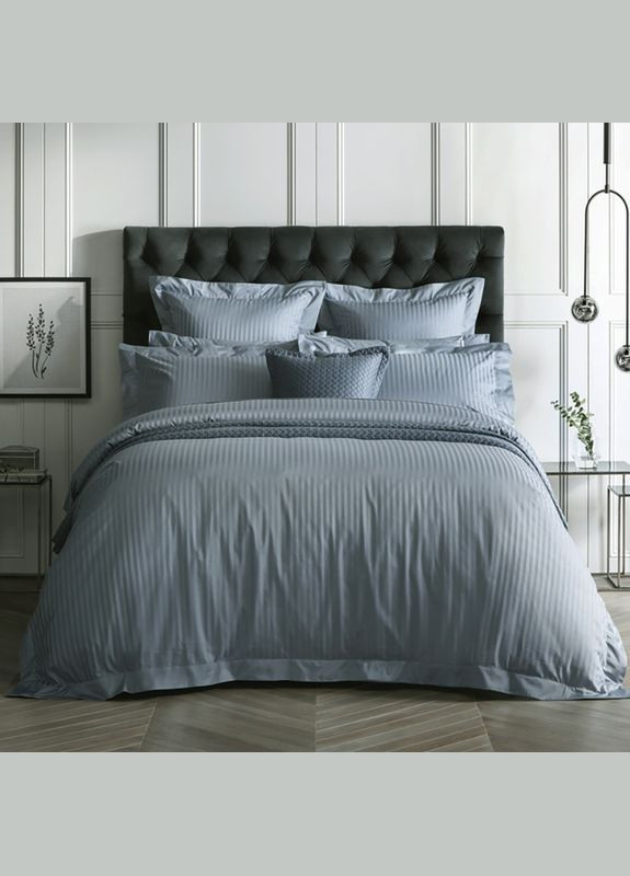 Постельное белье TRUE GREY Elite Сатин страйп Семейное MERISET (278255279)