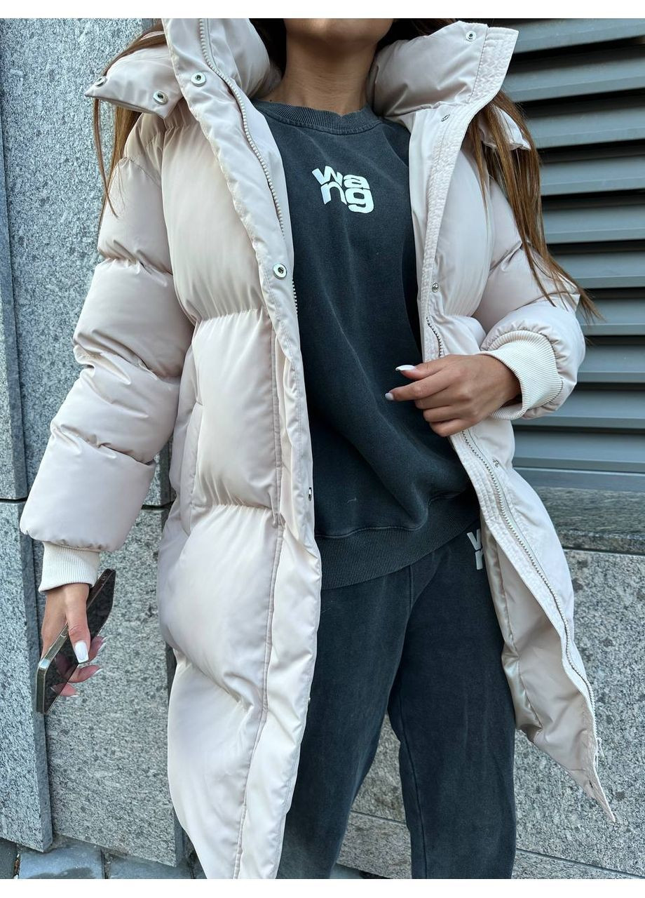 Бежевый демисезонный Пуховик Style Point