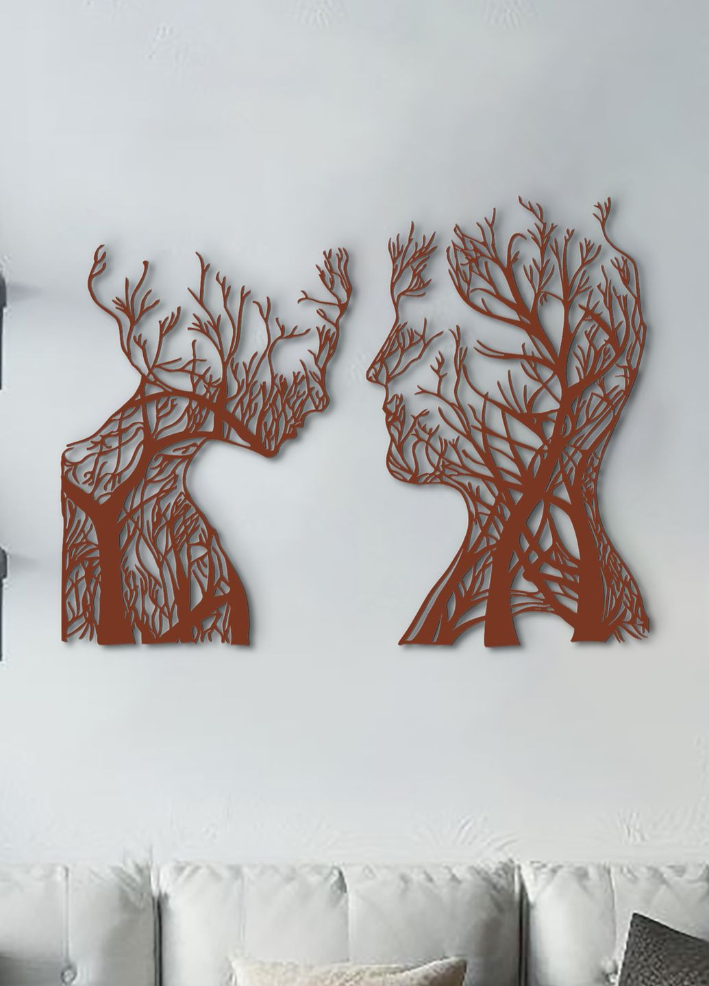 Декоративное панно на стену, интерьерная картина из дерева "Влюбленная пара", минималистичный стиль 35х28 см Woodyard (292013345)