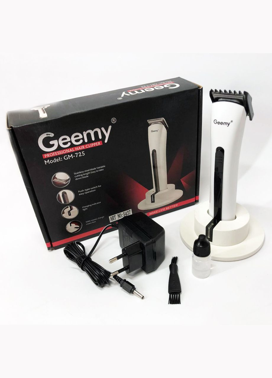 Бездротова машинка для стрижки волосся GM-725, Професійна бритва-машинка для стрижки волосся Gemei (364663778)