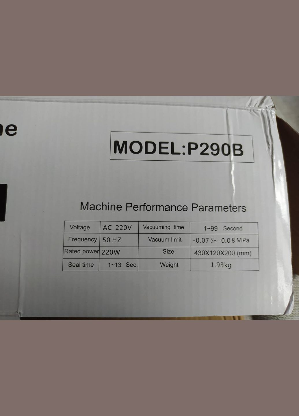 Вакуумний пакувальник (вакууматор) P-290B з РК-дисплеєм (чорний) No Brand (329700346)