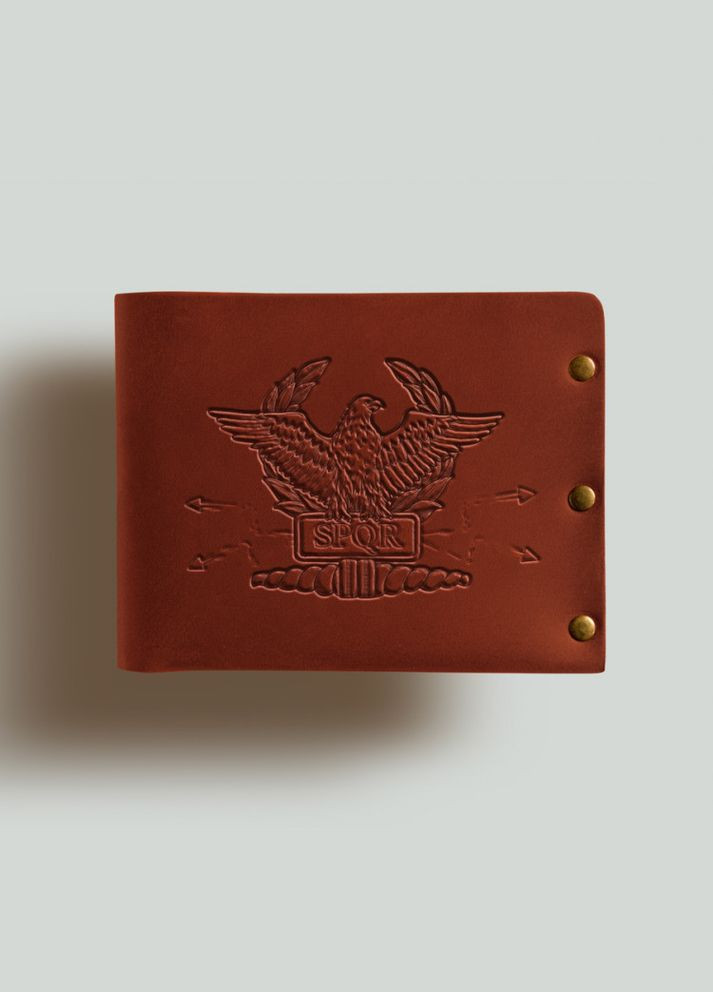 Гаманець на заклепках Орел Рима натуральна шкіра Crazy horse з відділеннями для карток Коричневий Turtle (323014704)