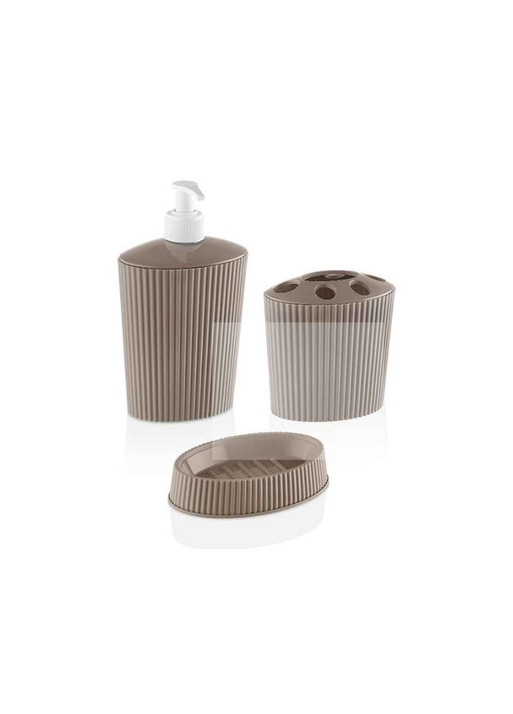 Набор для ванной комнаты (дозатор, подставка д/щеток, мыльница) LINE Ozer Plastik (364282664)