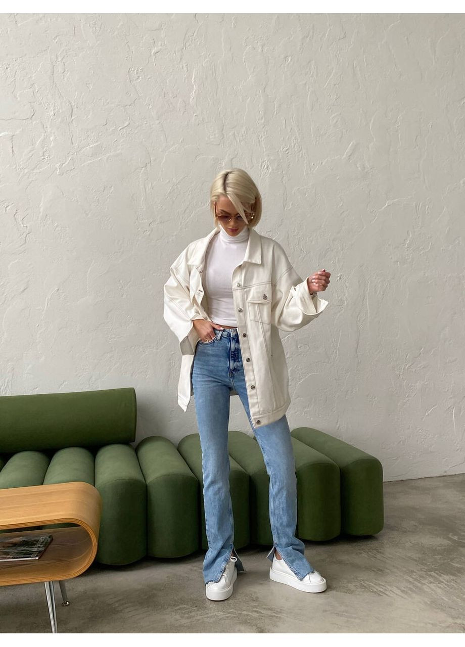 Белая джинсовая куртка denim белого цвета milirud