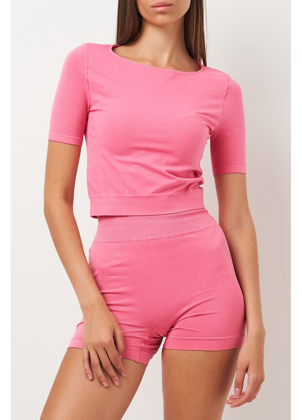 Топ безшовний з короткими рукавами Crop T-Shirt Giulia — 365858826