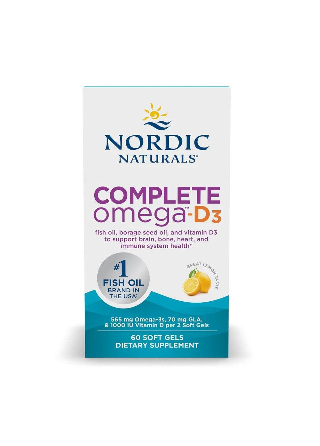 Complete Omega™-D3, лимон, 120 капсул Nordic Naturals (354180643)