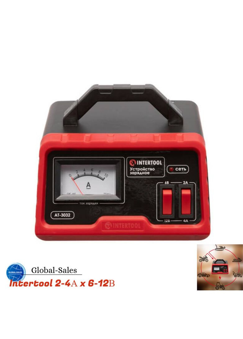 Зарядний пристрій 2-4А x 6-12В (AT-3032) Intertool (349820039)