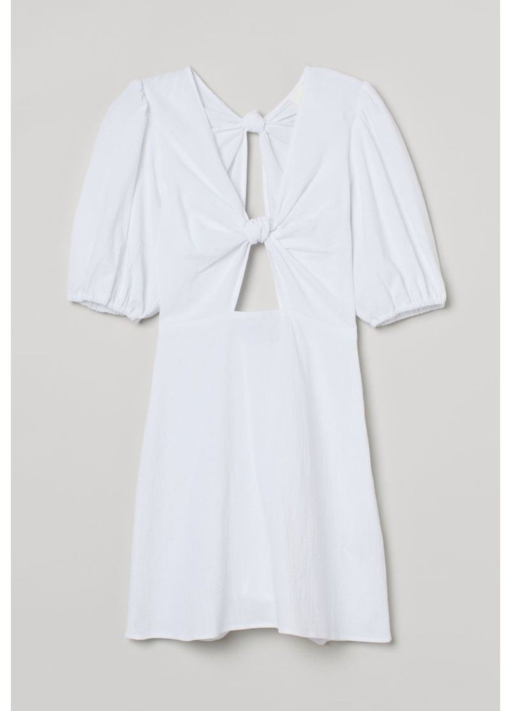 Белое повседневный женское хлопковое платье с вырезами н&м (57077) xs белое H&M