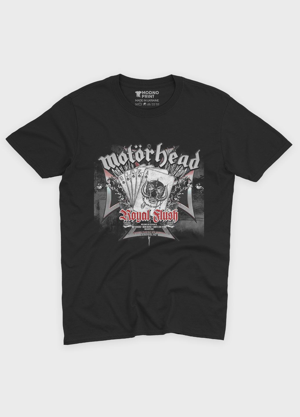 Черная мужская футболка с рок-принтом "motorhead" (ts001-4-bl-004-2-259) Modno