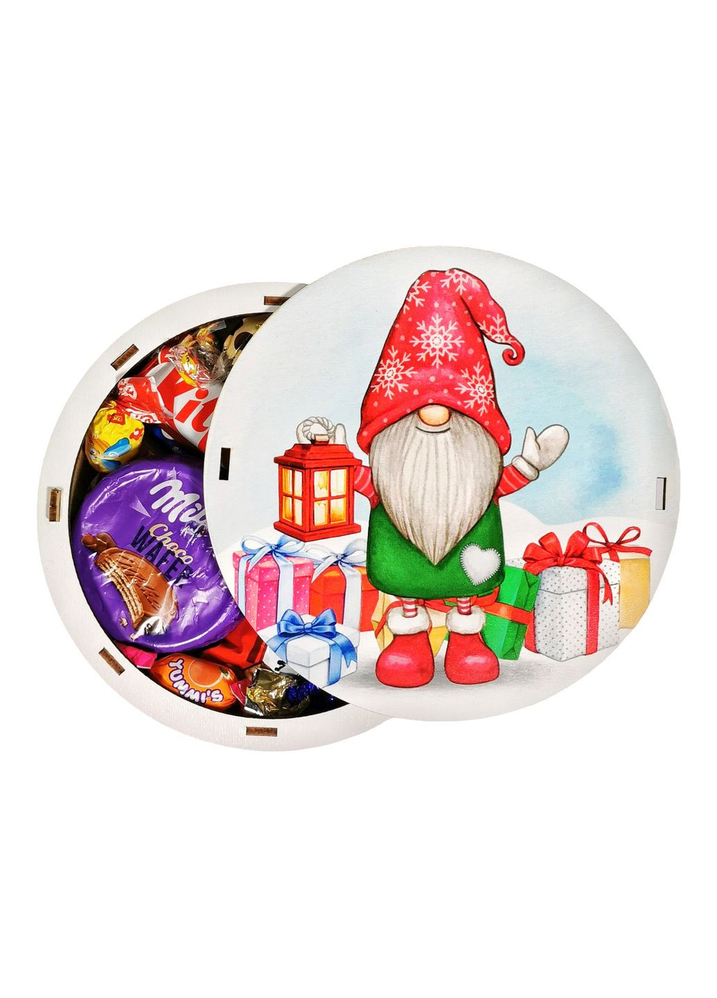 Подарунок №42/4 “Подарунки від гномика ” 245г (15х15х5см, у дерев'яній коробці) Унікальна цукерка (372656332)