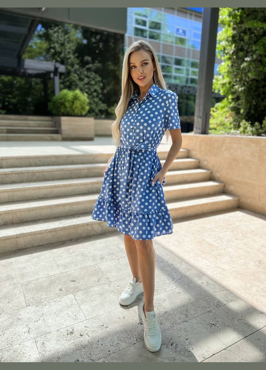 Синее платье весна/лето ткань софт No Brand