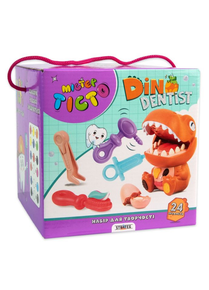 Детский набор для творчества "Мистер тесто Dino Dentist" 41020, 24 предмета Strateg (369530180)