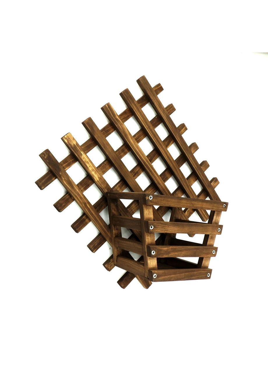 Полиця настінна для квітів з дерева Камасарі капучино (ЦВС-004909) No Brand (328228398)