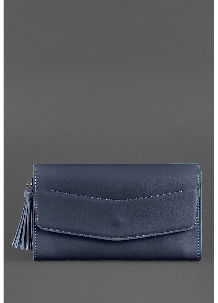 Шкіряна жіноча сумка Еліс темно-синя BlankNote клатч (348359329)