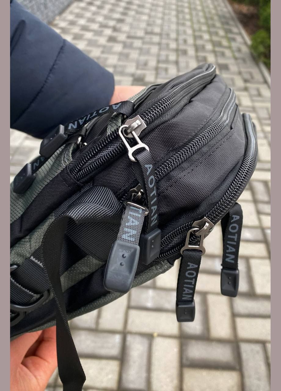 Чоловіча сумка через плече сіра барсетка багато відділень Commander 8 aoitan JP (323459422)