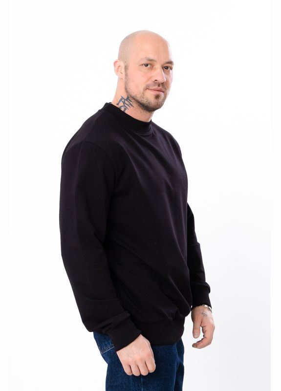 Черный свитшот мужской (p-11712) Носи своє однотонный без декора (323209770)