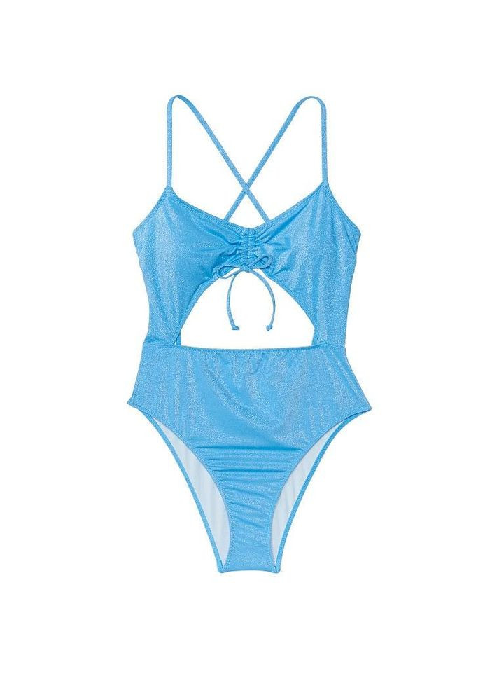 Синій демісезонний купальник суцільний жіночий ruched shine m синій Victoria's Secret