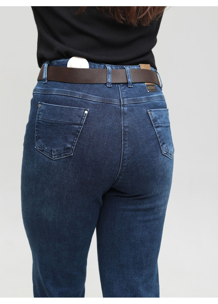 Джинсы женские темно-синие приталенные МОМ большие размеры Slim mom Adorati - (358501741)